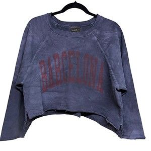 Free People X Retro Brand Barcelona Cropped Sweatshirt Women’s Size Medium